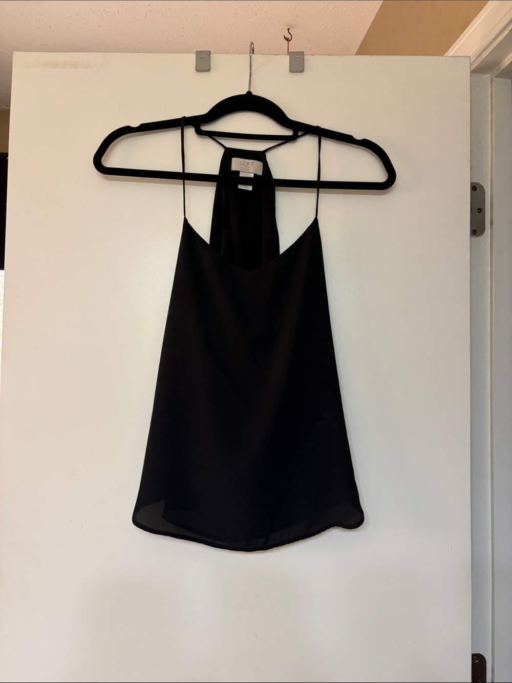 LOFT Black Spaghetti-Strap Halter Camisole
